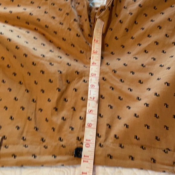 Shein Gold Pants with Black Reindeer Print Lightweight Cotton Blend Pants XL - Picture 9 of 10